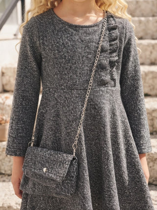 Italian Tweed Knit Dress Set with Matching Bag