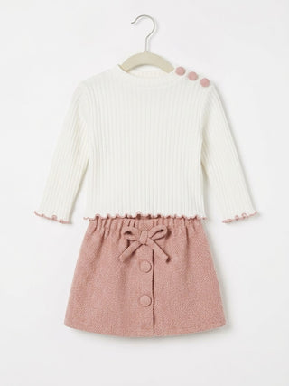 Rosalie Ribbed Knit & Tweed Skirt Set