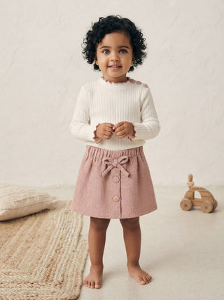 Rosalie Ribbed Knit & Tweed Skirt Set