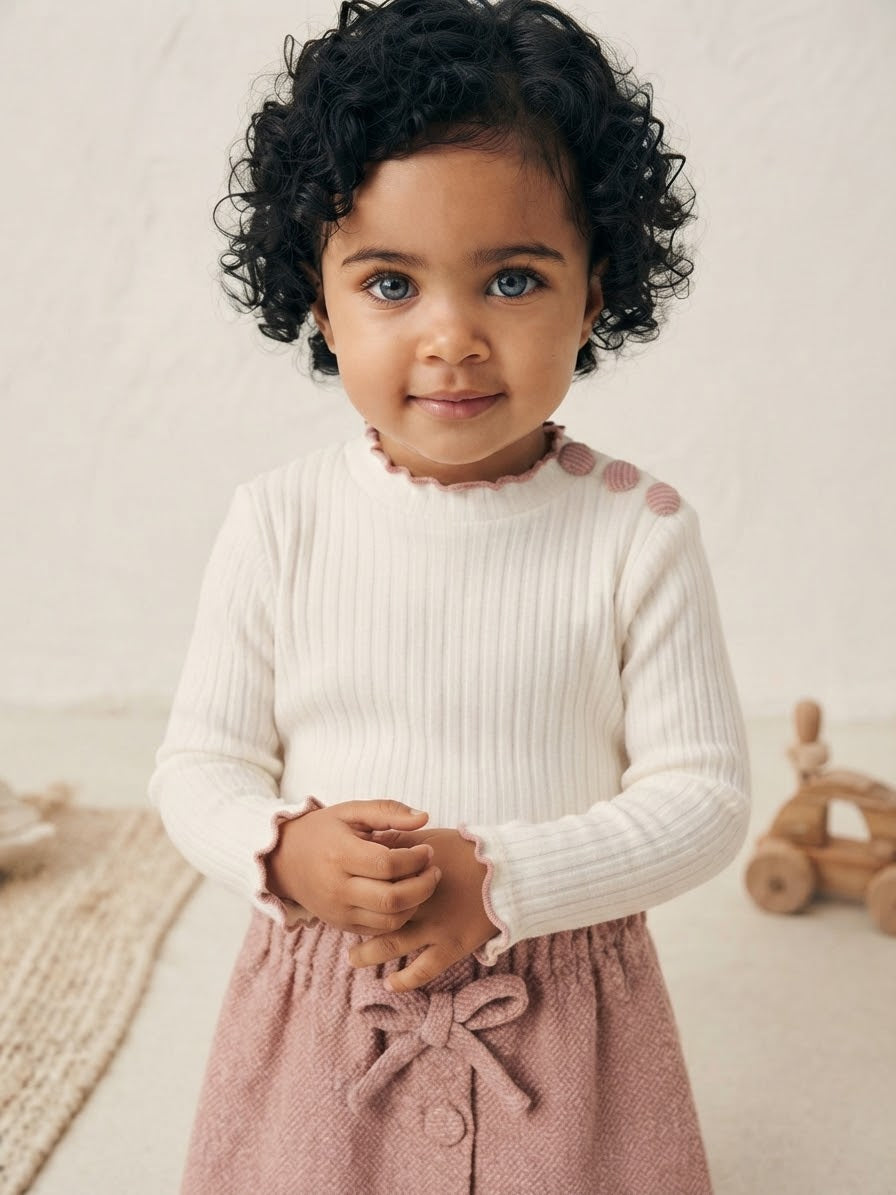 Rosalie Ribbed Knit & Tweed Skirt Set