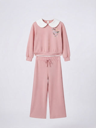 Faith, Hope & Love Embroidered Sweatshirt & Pant Set