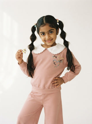 Faith, Hope & Love Embroidered Sweatshirt & Pant Set