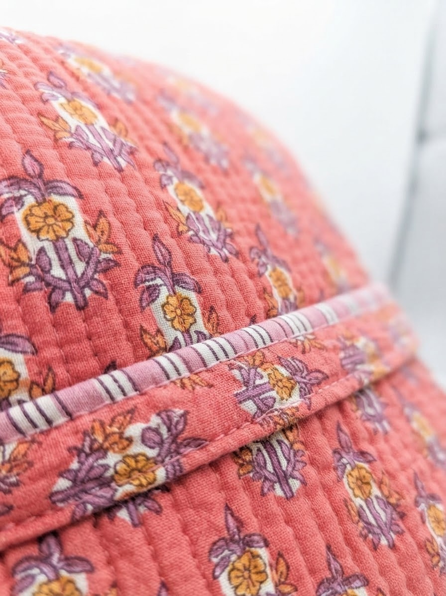 Playful Pink Blossom Quilted Backpack