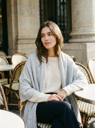 The Dove Grey Herringbone Wrap