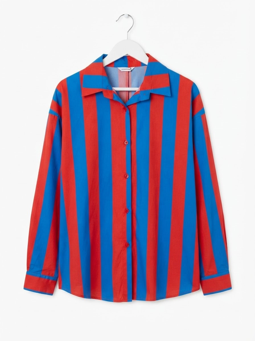 The Striped Classic Button-Down- Red &Blue
