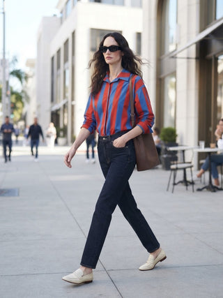 The Striped Classic Button-Down- Red &Blue