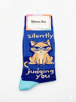 The Silently Judging You Cat Crew Socks