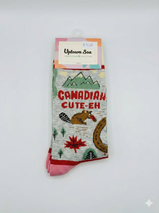 Canadian Cute-Eh Crew Socks by Uptown Sox