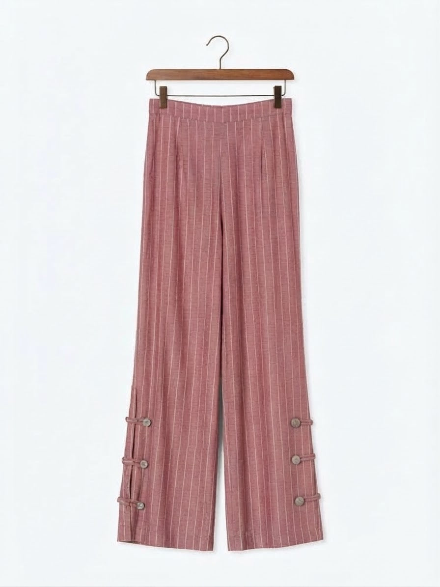 Tuscan Pinstripe Pant- Marsala