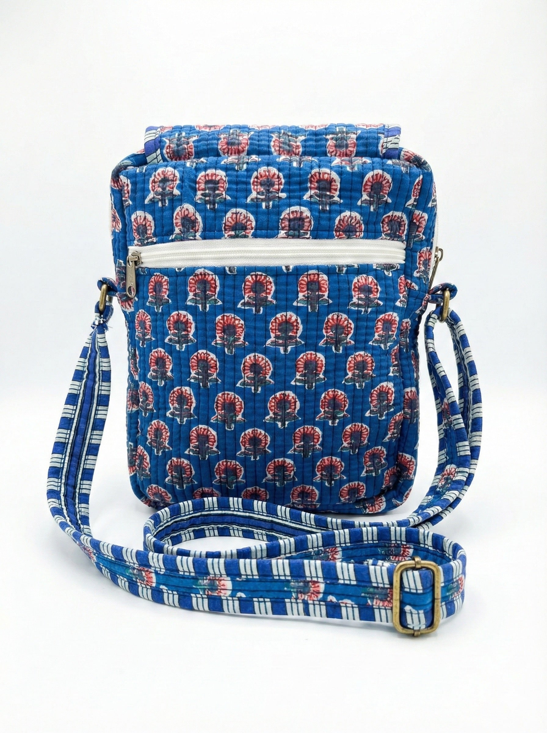 The Indigo Bloom Quilted Sling Bag