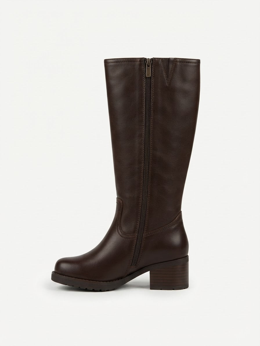 The Contour Knee Boot- Brown