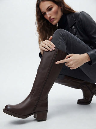 The Contour Knee Boot- Brown
