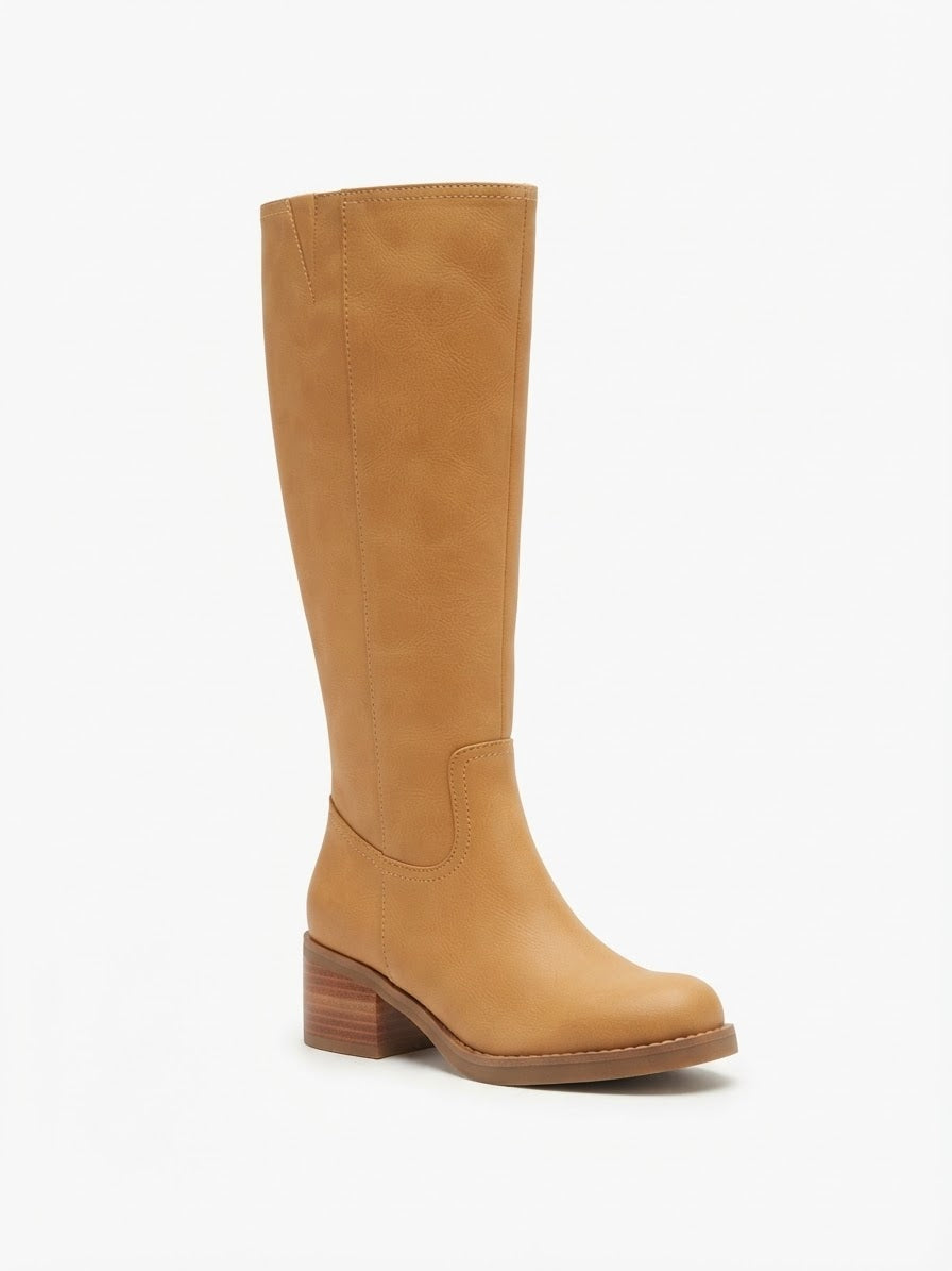 The Contour Knee Boot- Wheat