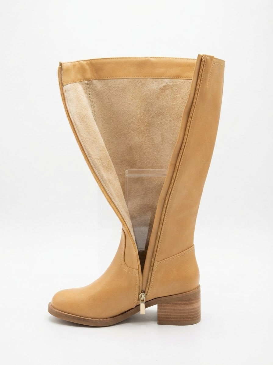 The Contour Knee Boot- Wheat