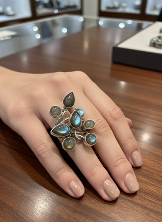 The Ethereal Moonlight Cluster Ring