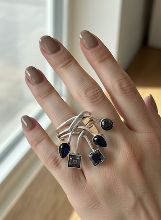 The Midnight Cascade Ring