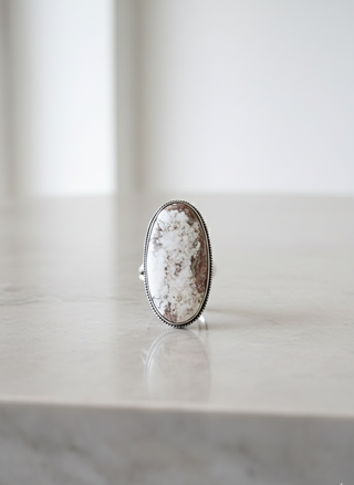 Oval Wild Horse Magnesite Sterling Silver Ring