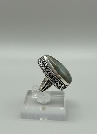 Celestial Teardrop Labradorite Ring