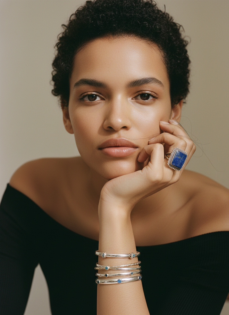 Royal Lapis Adjustable Statement Ring