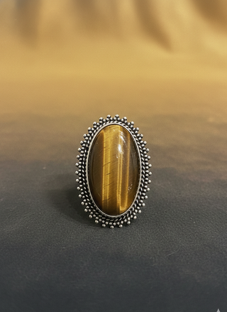 The Aurelian Eye: Adjustable Tiger’s Eye Statement Ring