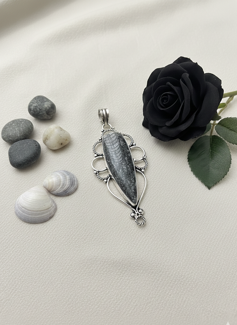 Gothic Sterling Silver Teardrop Medallion