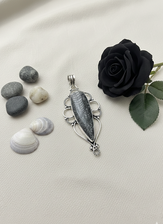 Gothic Sterling Silver Teardrop Medallion