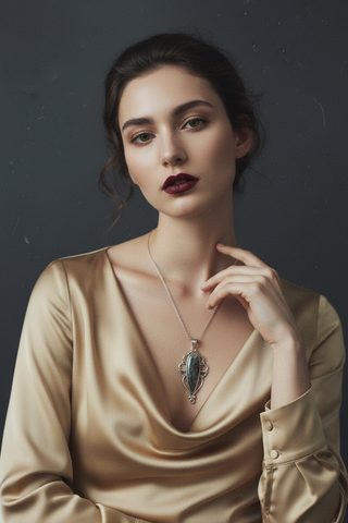 Gothic Sterling Silver Teardrop Medallion