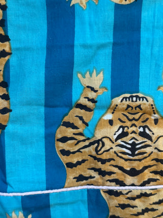 The "Bengal Blue" Tiger Stripe Cotton Pajama Set