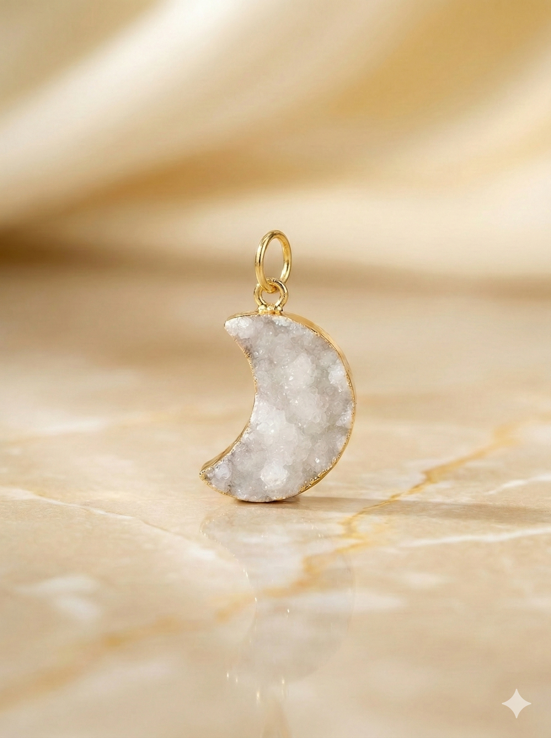 The Stardust Druzy Moon Pendant