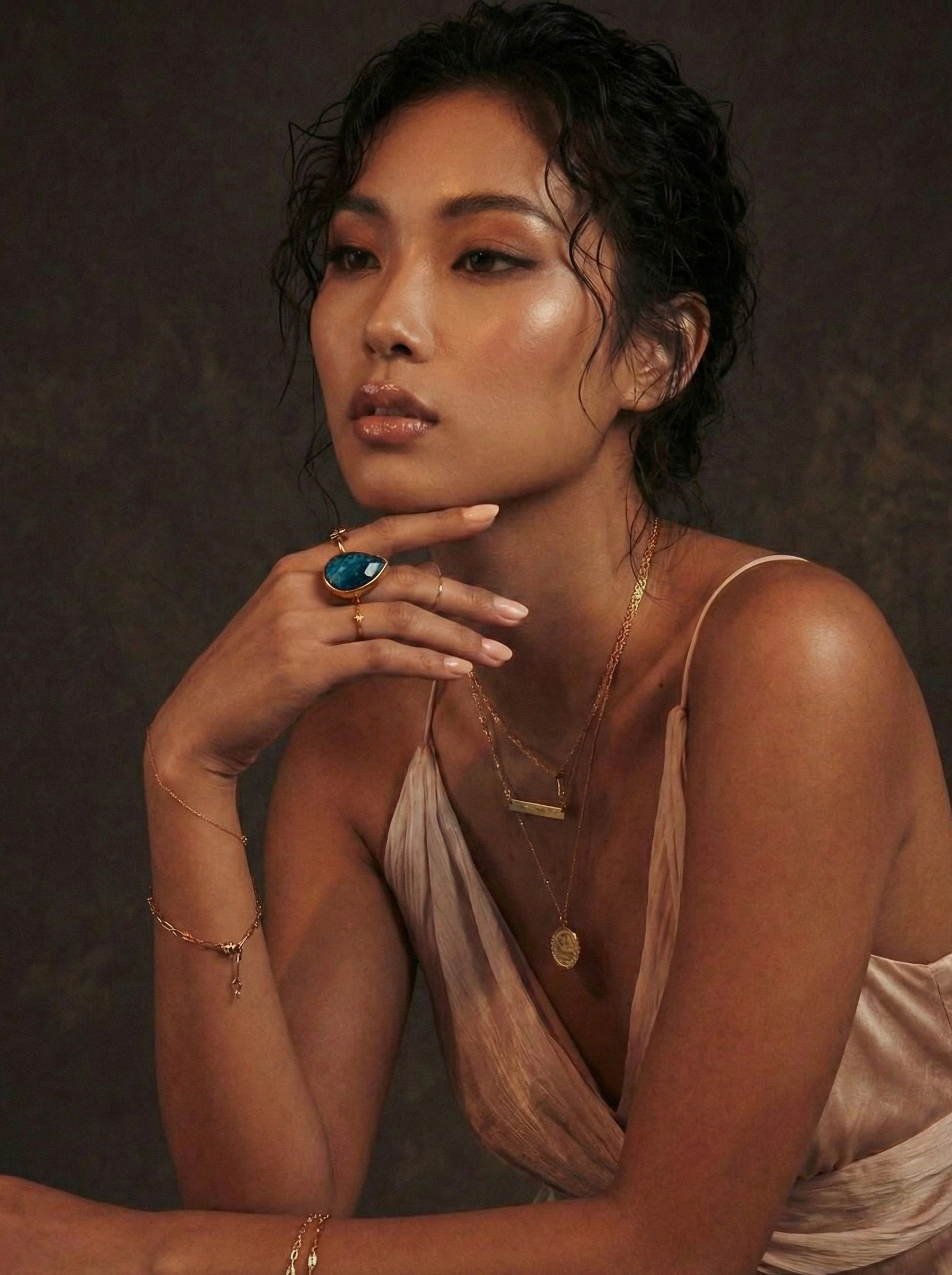 The Midnight Azure Teardrop Ring