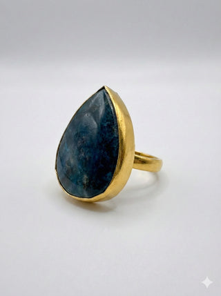 The Midnight Azure Teardrop Ring