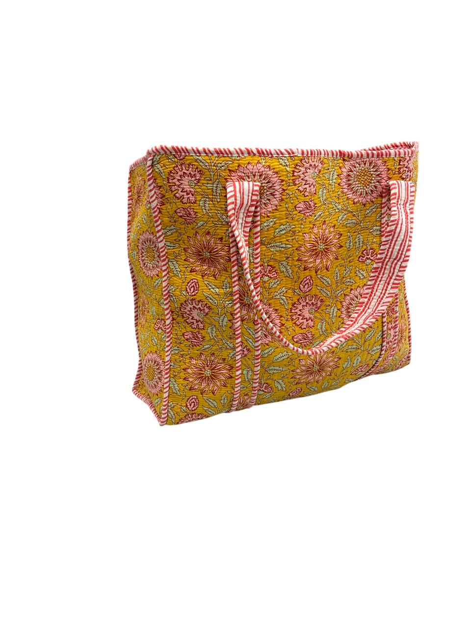 Cotton Quilted Reversible Handmade Tote Bags and Zipper Tote Bags with pocket