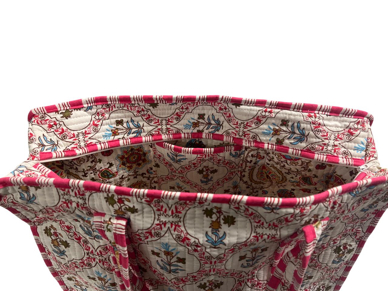 Cotton Quilted Reversible Handmade Tote Bags and Zipper Tote Bags with pocket