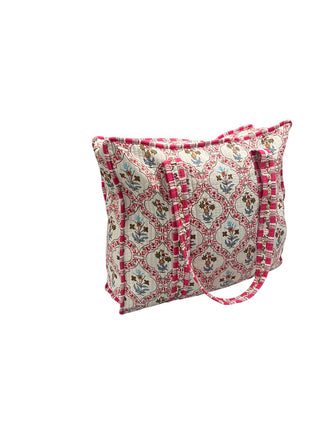Cotton Quilted Reversible Handmade Tote Bags and Zipper Tote Bags with pocket