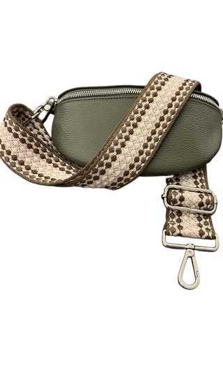 Bodella olive leather hip bag-made in Italy