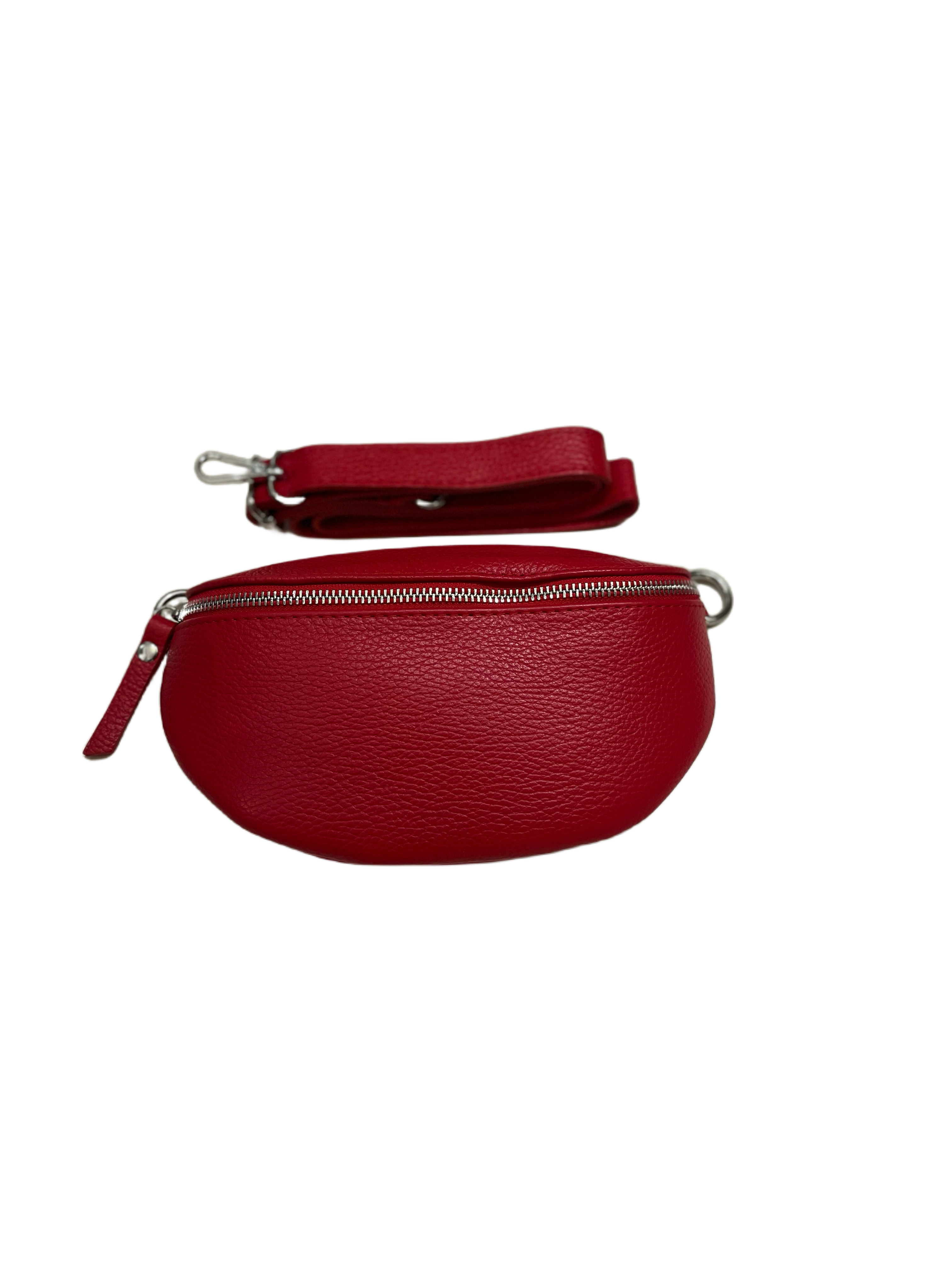 Bodella red hip genuine leather hip bag-made in italy