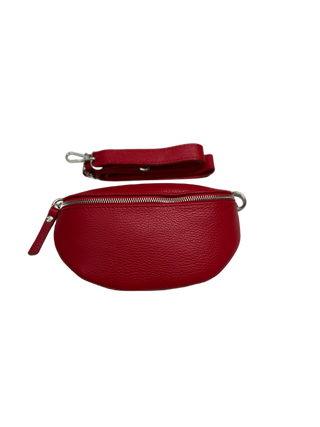 Bodella red hip genuine leather hip bag-made in italy