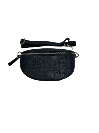 Bodella black genuine leather hip bag- made in Italy