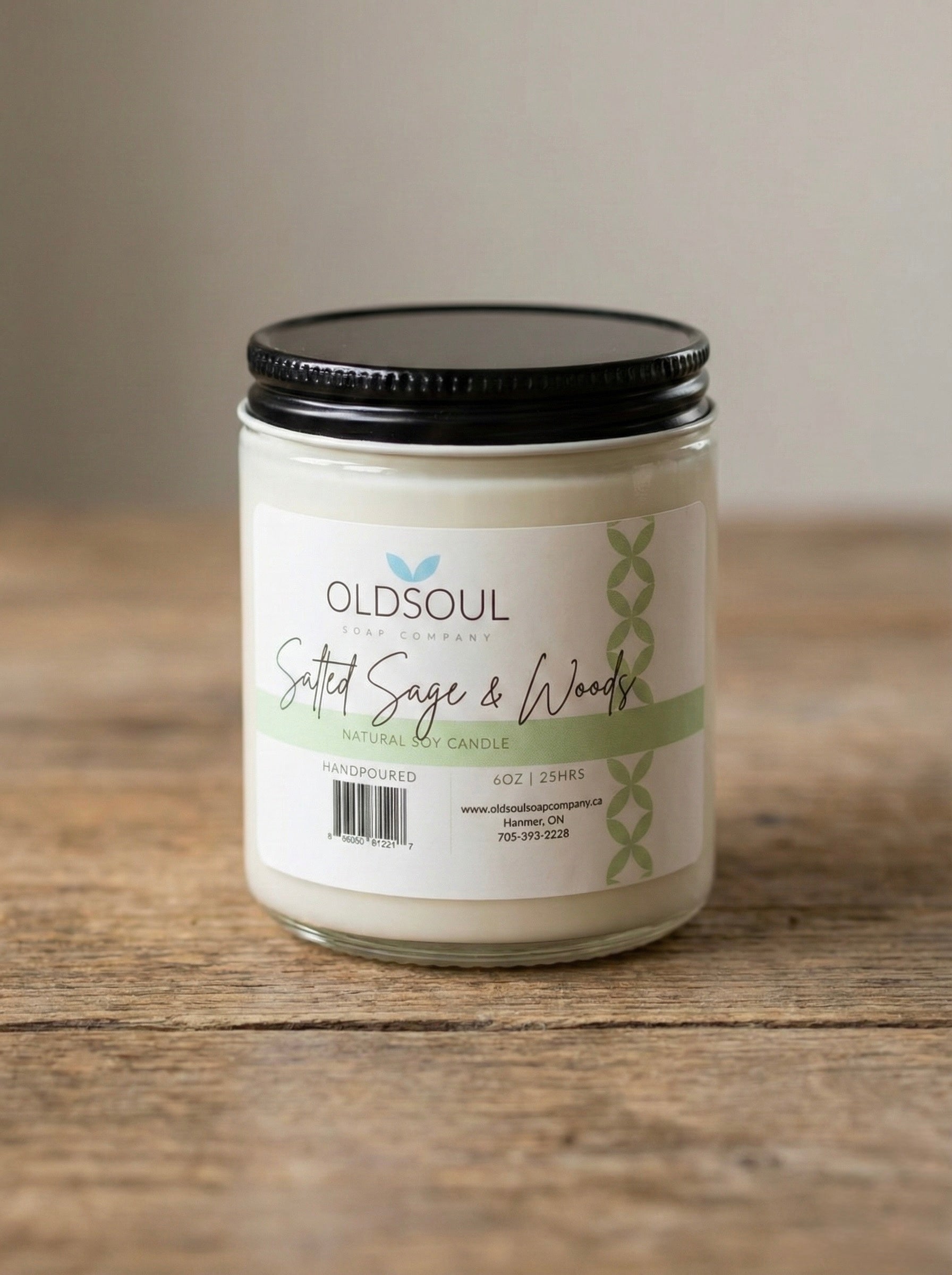 Salted Sage & Woods Natural Soy Candle 6 Oz