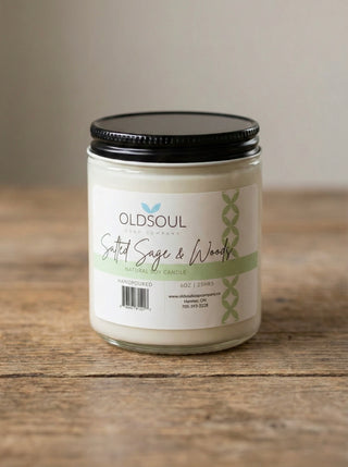 Salted Sage & Woods Natural Soy Candle 6 Oz
