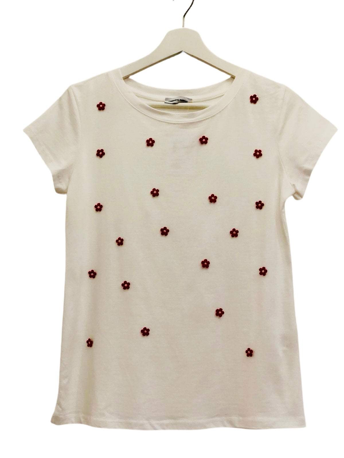Little embroidered flowers Cotton T-Shirt