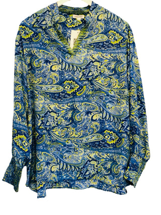 Lindon blue Paisley Silk blouse