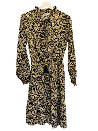 Winona Black Silk Long sleeve dress