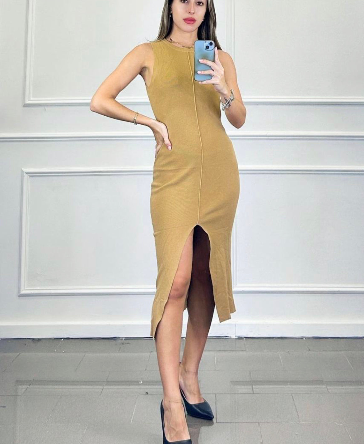 Nina Knit Fitted Sleeveless Dress