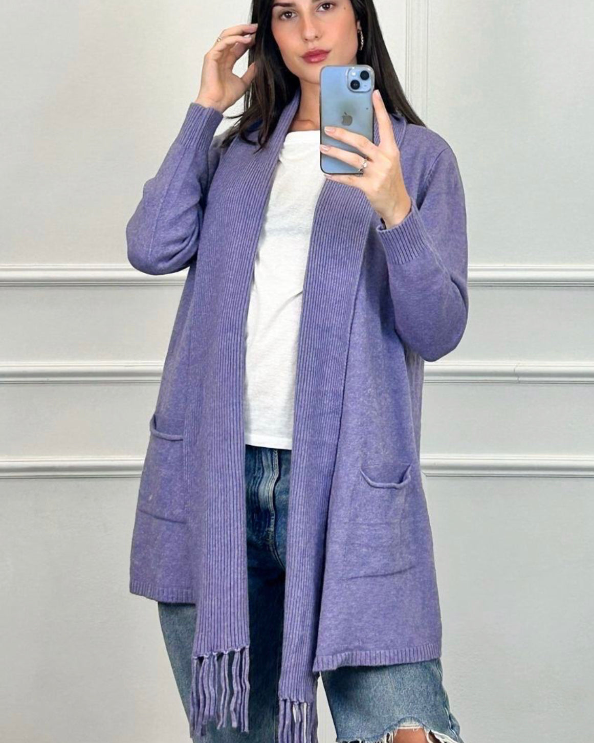 Sophia Fringed Sweater with Pockets