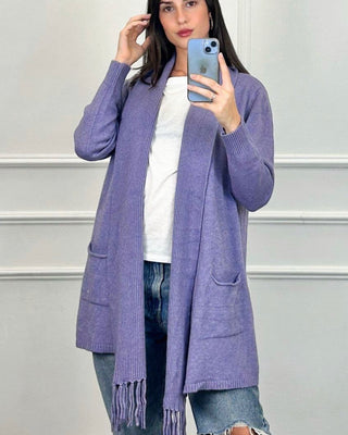 Sophia Fringed Sweater with Pockets