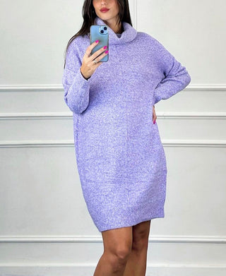 Stormy knit Dress with loose turtleneck