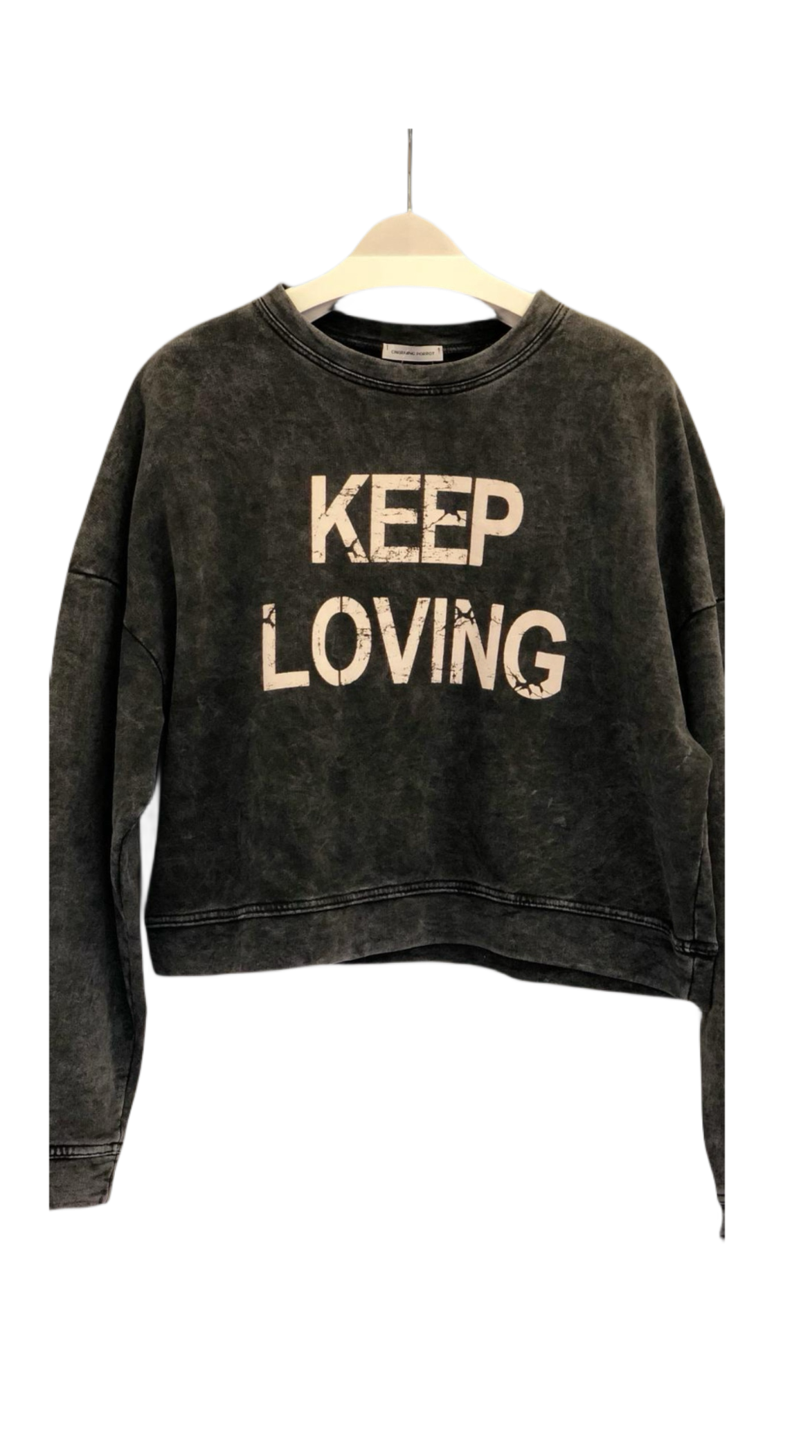 Keep Loving Grey Cotton Sweatshirt
