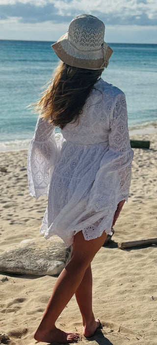 St. Barts Cotton White Eyelet Dress