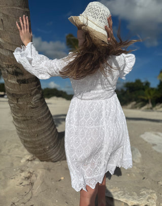 St. Barts Cotton White Eyelet Dress